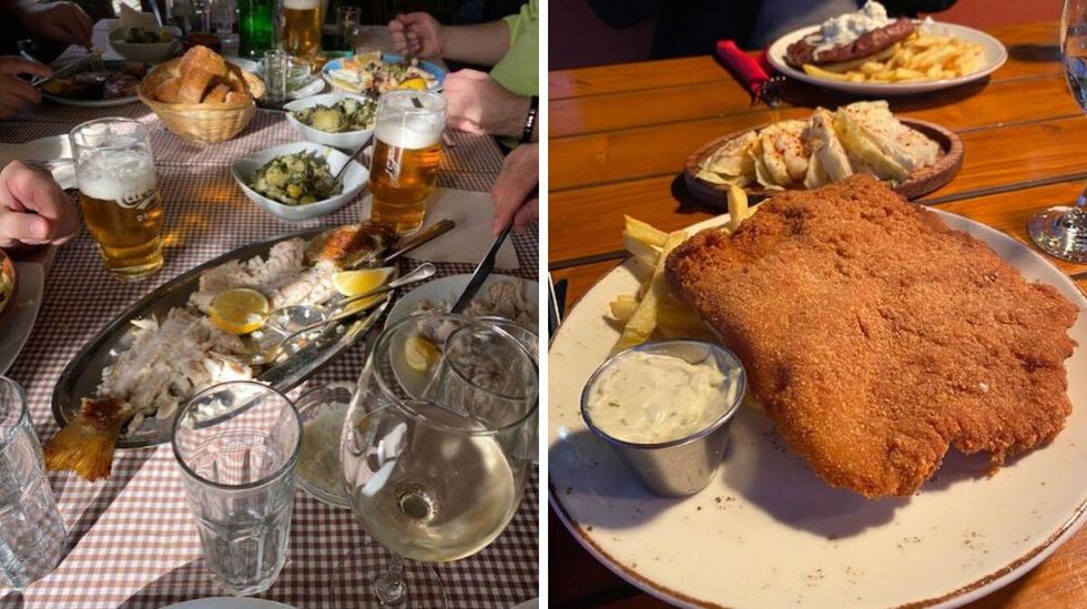 Meals at restaurants in Serbia.