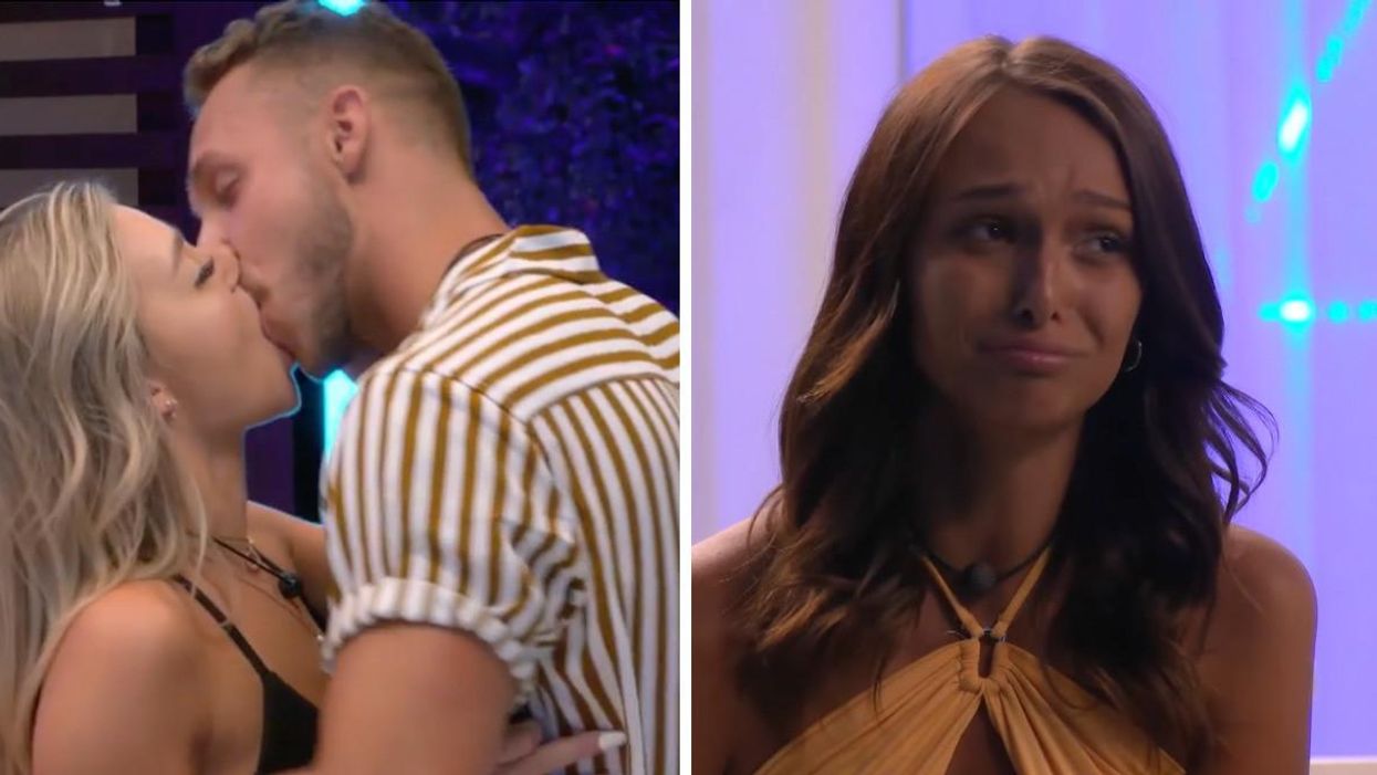 Megan et Derek en train de s'embrasser. Audrey en larmes devant William.