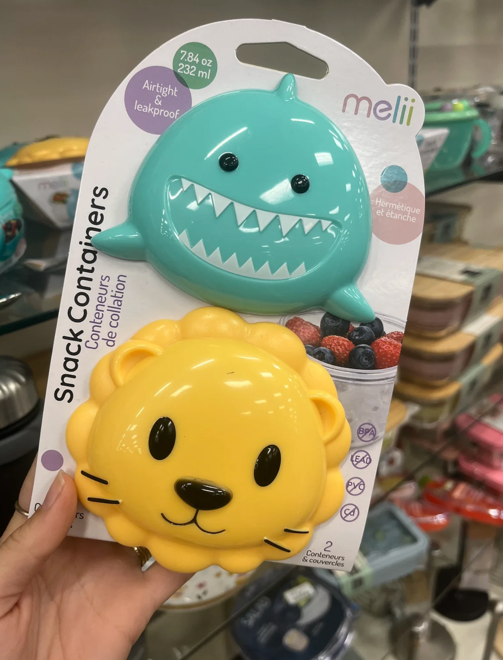 Melii brand snack containers for sale at Winners, Canada.