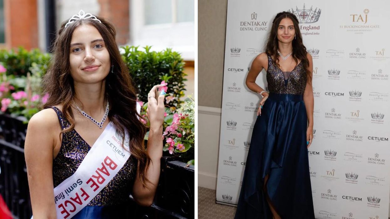 Melisa Raouf at the Miss England Beauty Pageant.