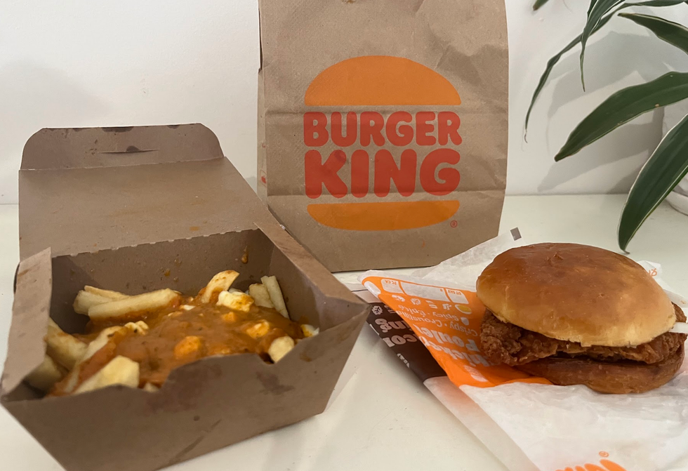 Menu au poulet au beurre de Burger King.