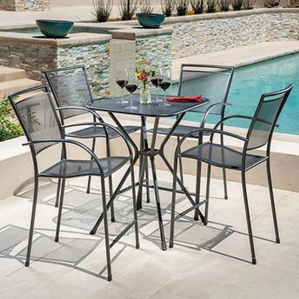 Mesh 5-piece Patio Bar-Height Dining Set.