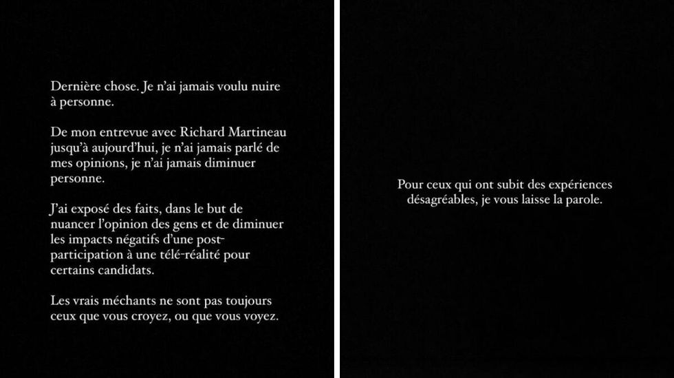 Message Instagram de Charles Montigny.