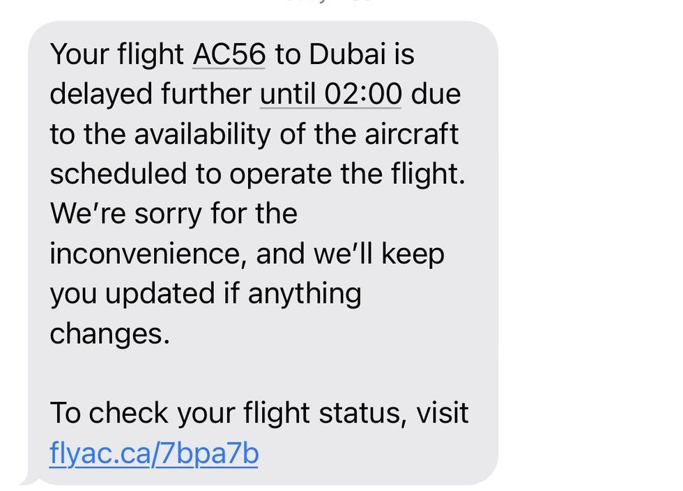 Messages from Air Canada.
