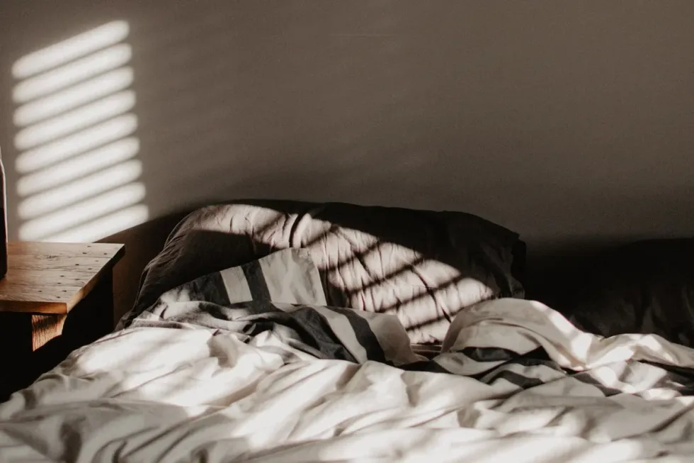 messy sheets in bedroom