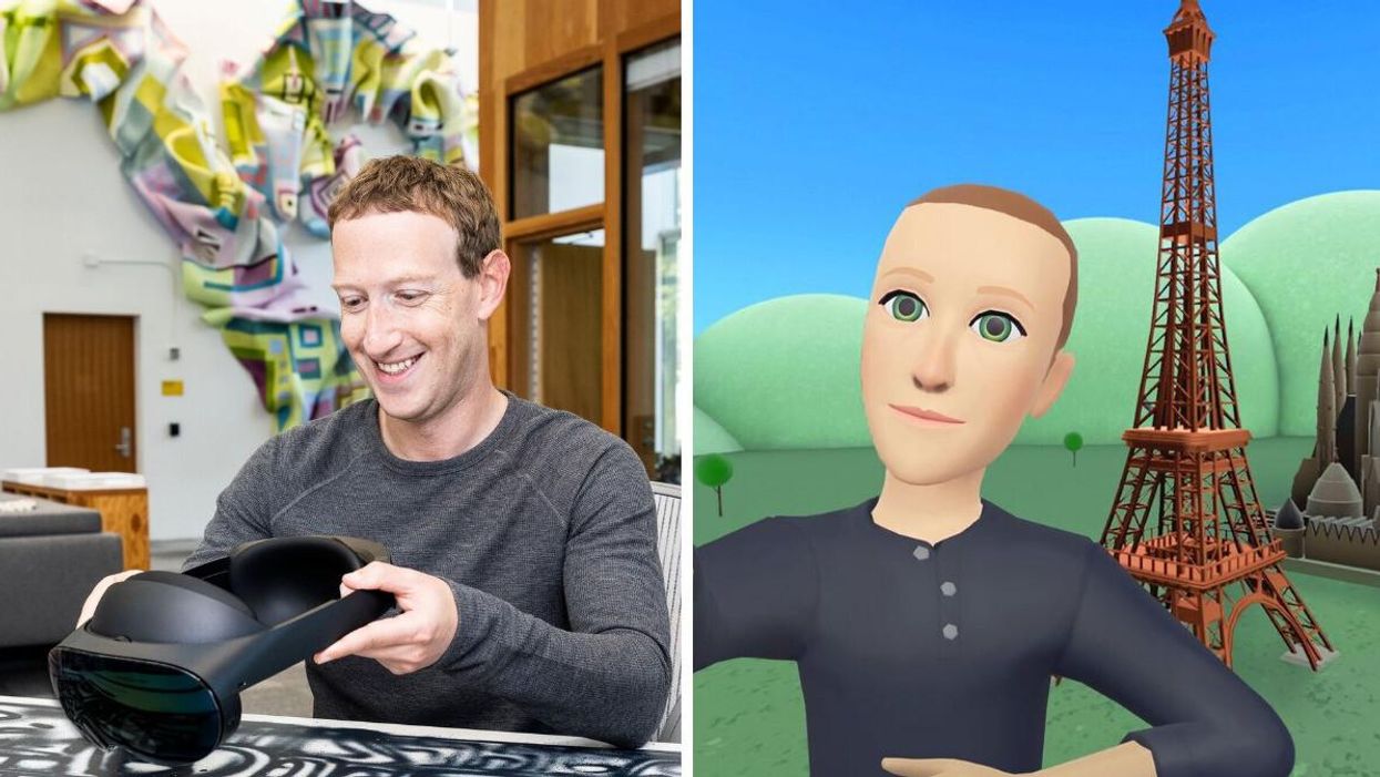 Meta CEO Mark Zuckerberg. Right: Mark Zuckerberg in the metaverse.