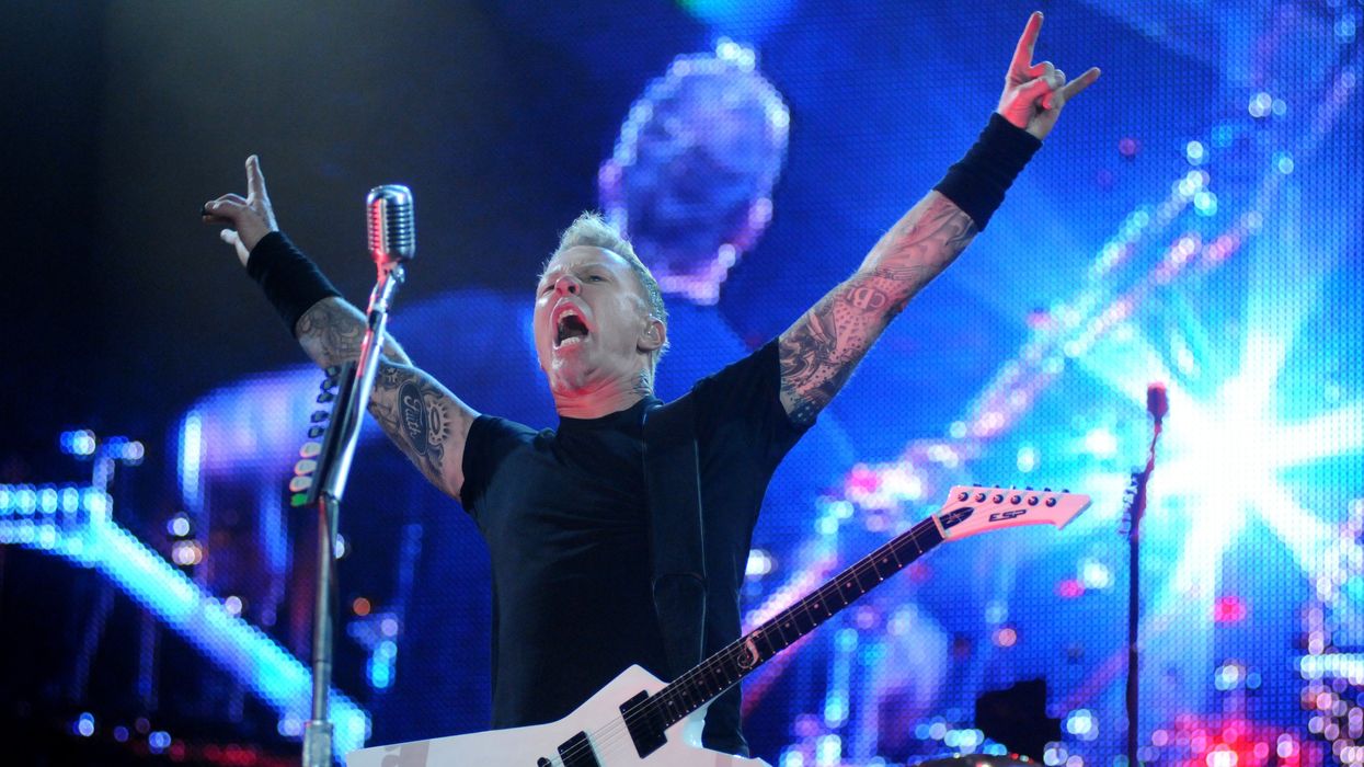 Metallica's James Hetfield during the Rock in Rio show in Rio de Janeiro.