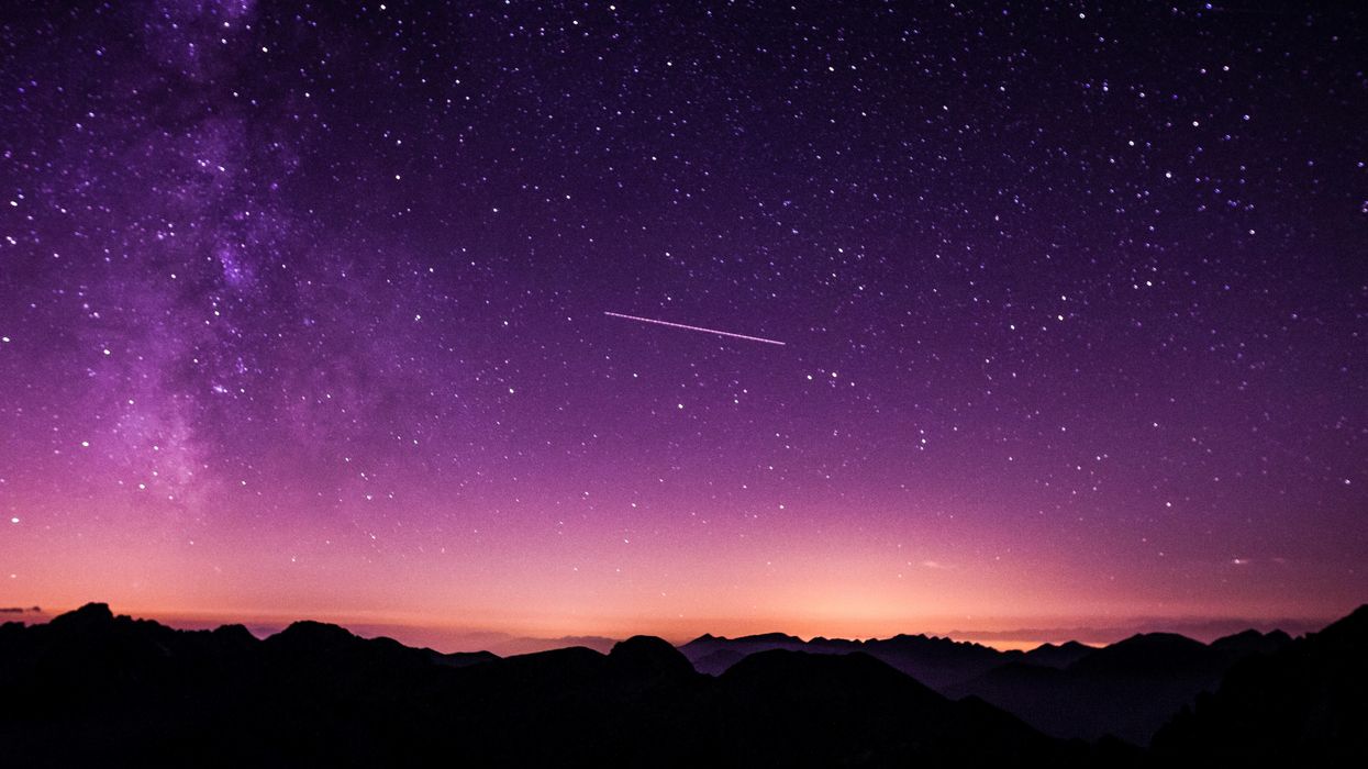 Meteor streaking across the sky.