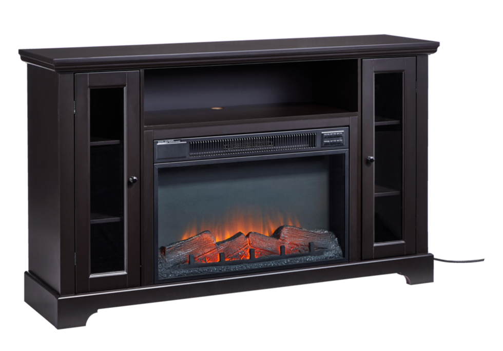 Meuble pour t\u00e9l\u00e9viseur avec foyer \u00e9lectrique multim\u00e9dia.