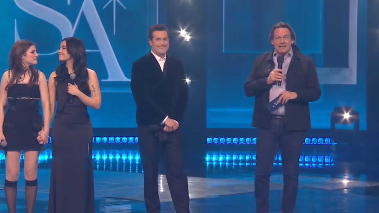 Mia Tinayre, Katrine Sansregret, Jean-Philippe Dion et Pierre Karl Péladeau lors de la finale de Star Académie 2025.