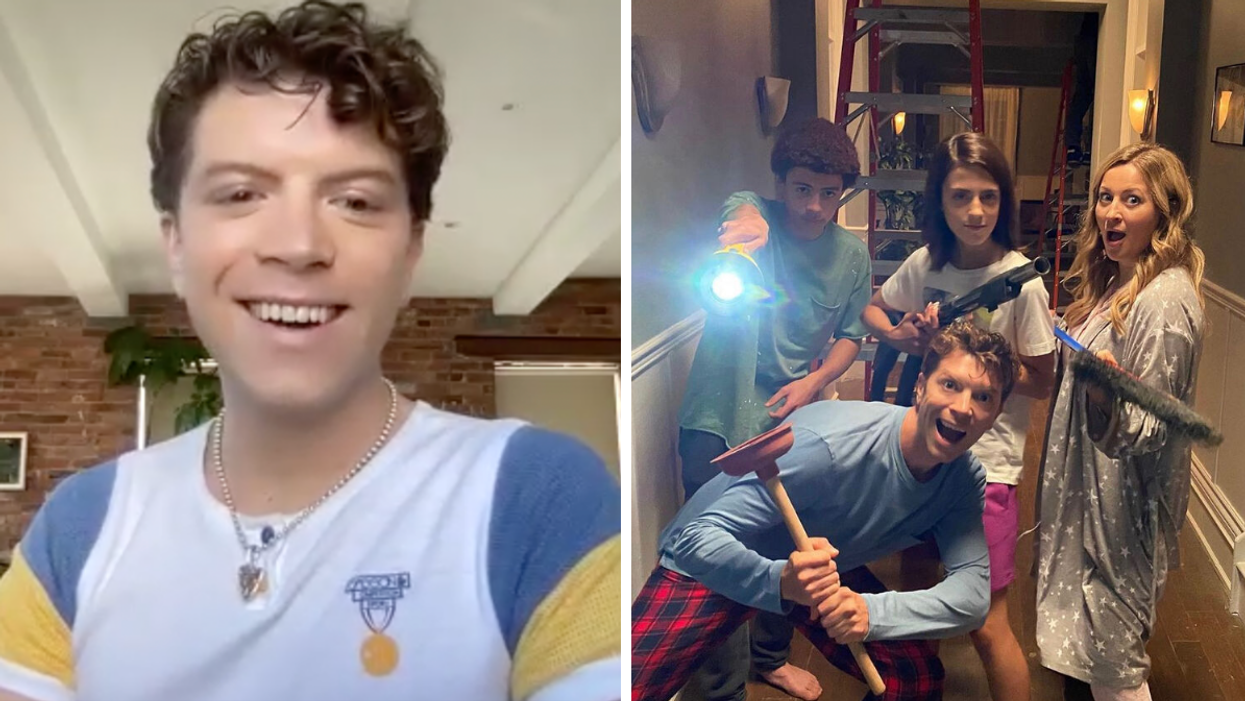 Michael Seater. Right: Cast of 'Life With Luca.'