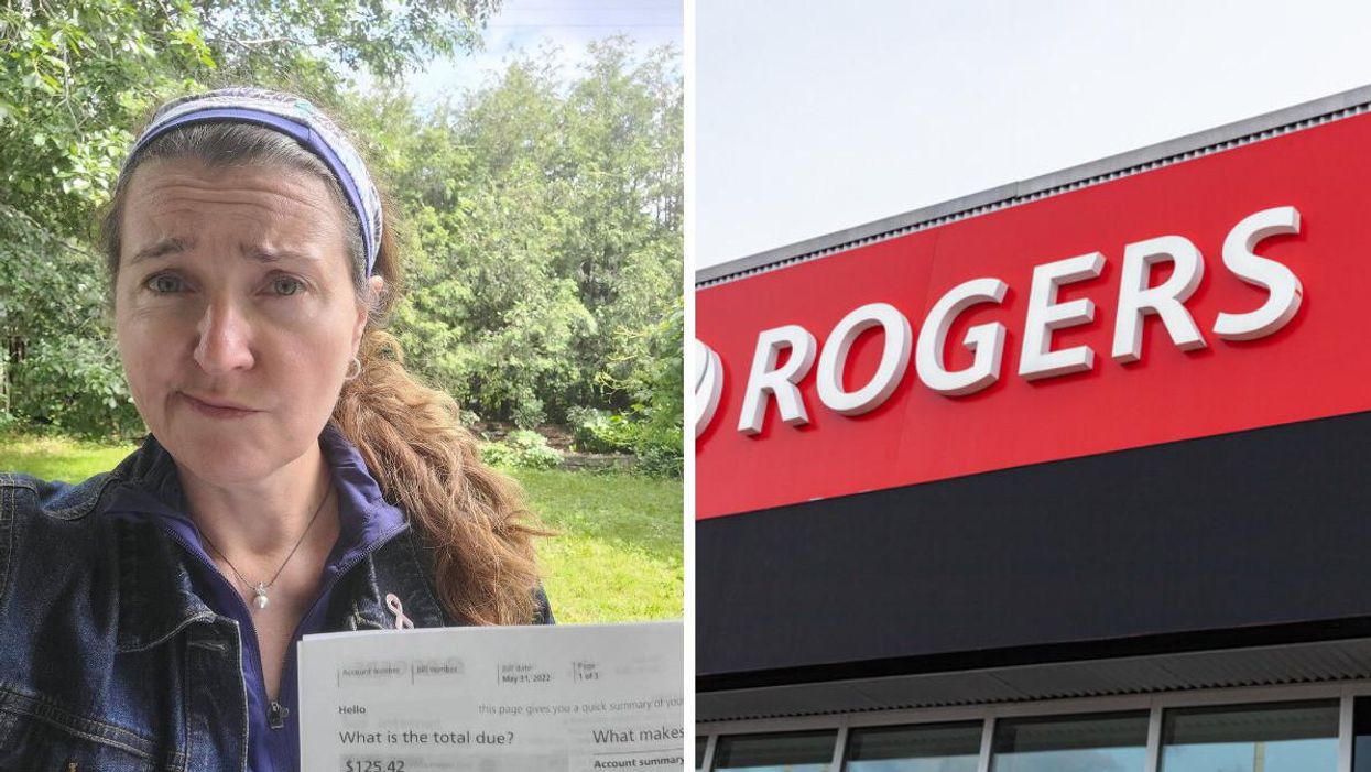 Michelle Schafer. Right: Rogers sign.