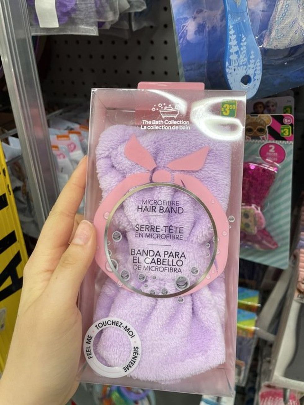 Microfibre hair band at Dollarama.