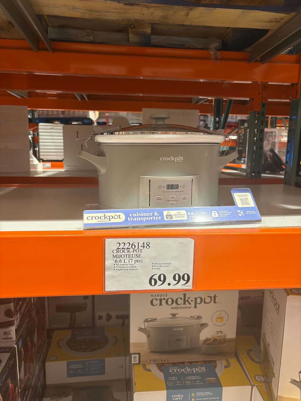 Mijoteuse Crock-Pot de 6,6 L avec sac de transport chez Costco