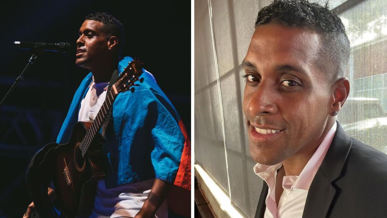 Mikaben on stage before his death in Paris. Right: Mikaben.