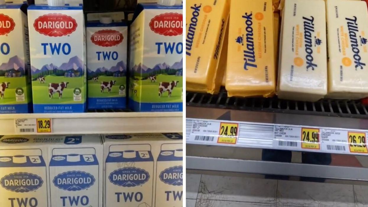 Milk prices in Alaska. Right: Cheese prices in Alaska.
