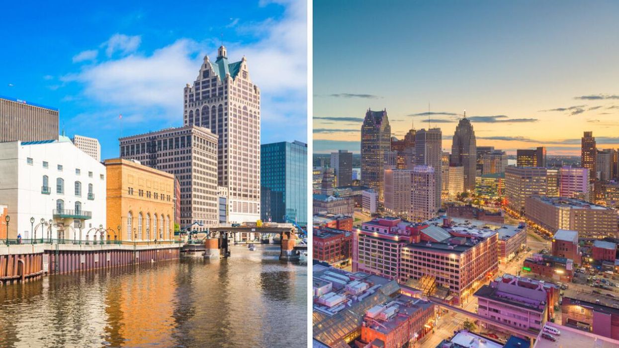 Milwaukee, Wisconsin. Right: Detroit, Michigan.