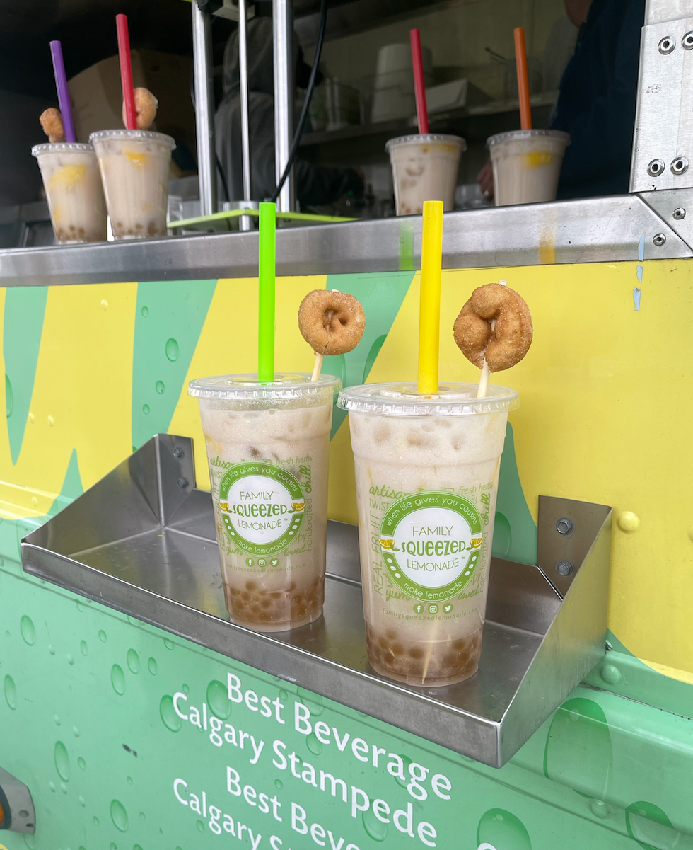 Mini Donut Boba Lemonade.