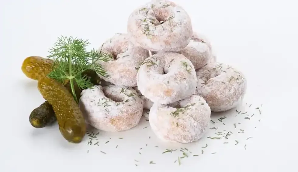 Mini donuts with pickles.