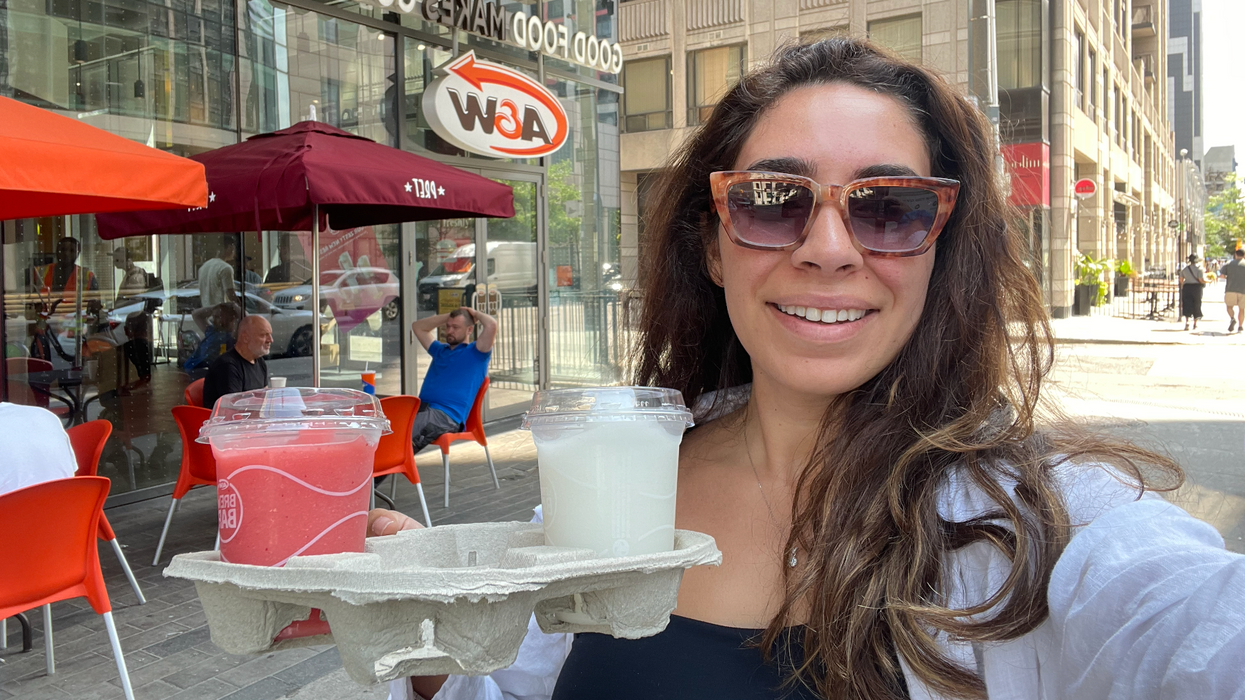 Mira Nabulsi at A&W with her frozen lemonades.