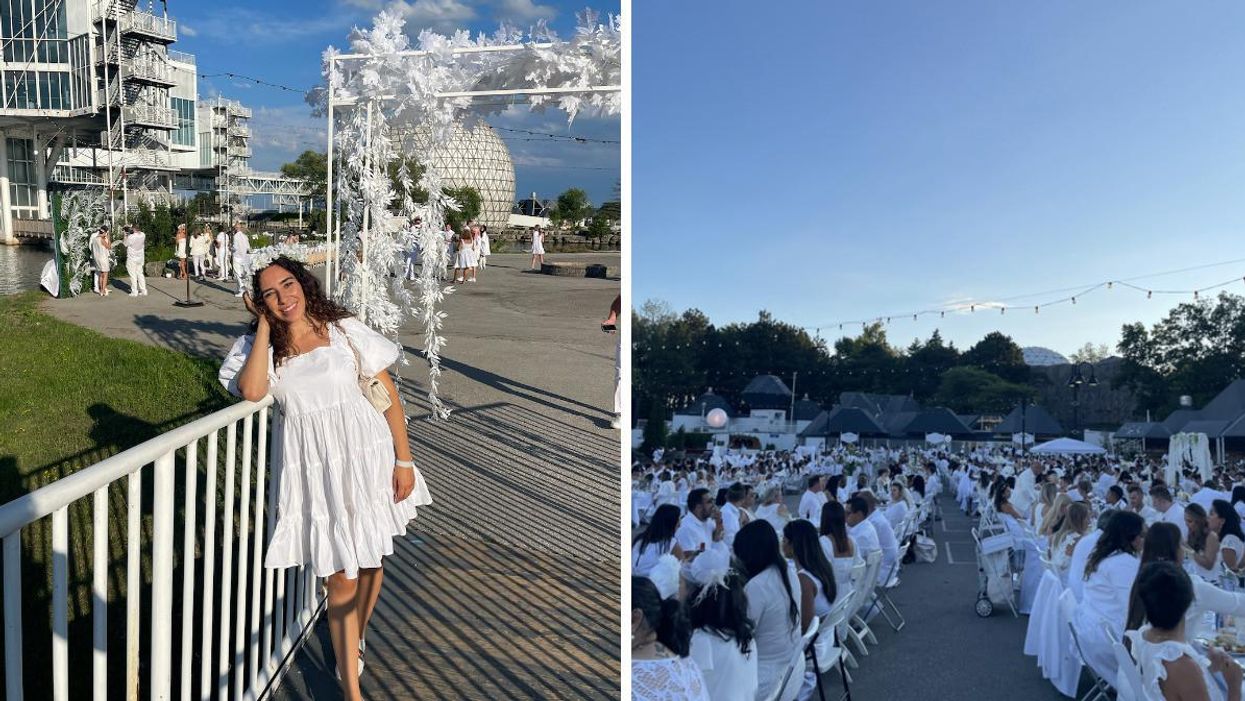 Mira Nabulsi at Diner en Blanc. Right: Diner en Blanc Toronto.