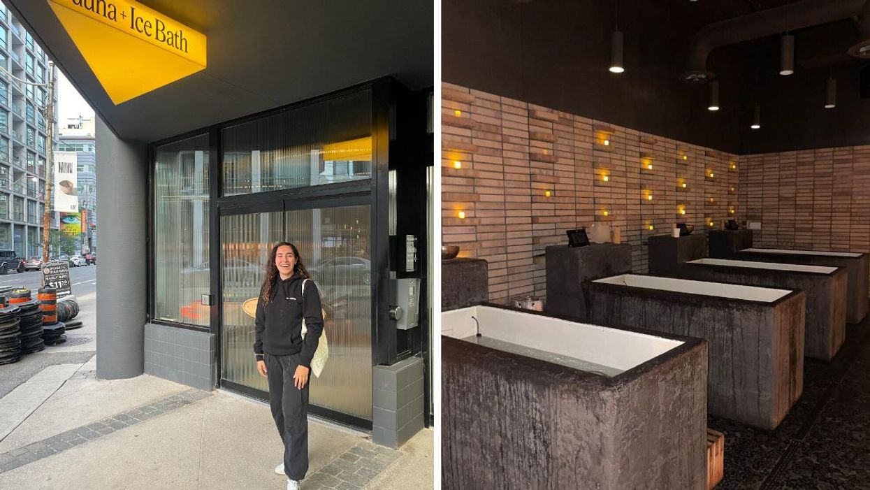 Mira Nabulsi at Othership in Toronto. Right: Ice baths at Othership.