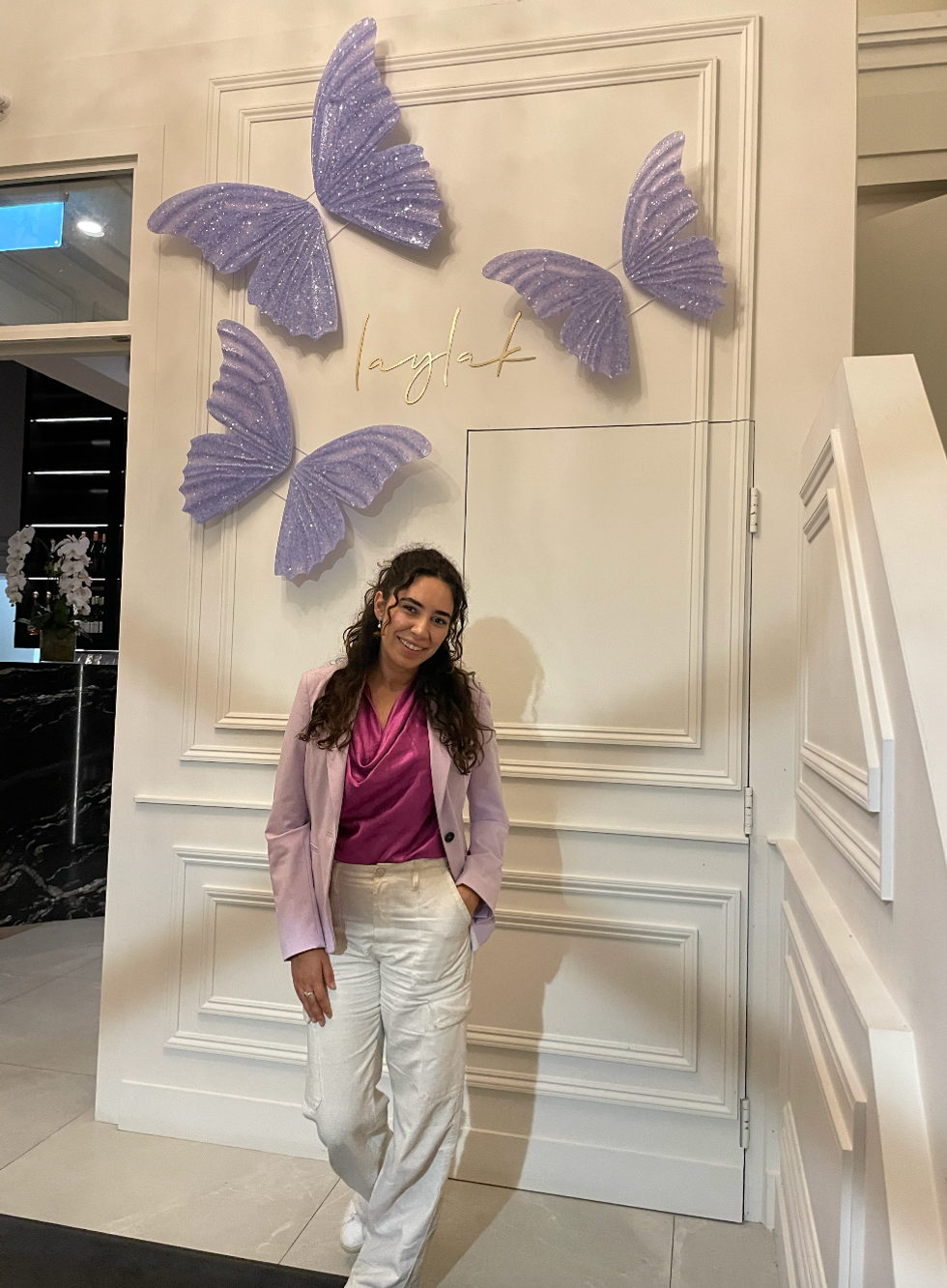 Mira Nabulsi at the Laylak entrance.