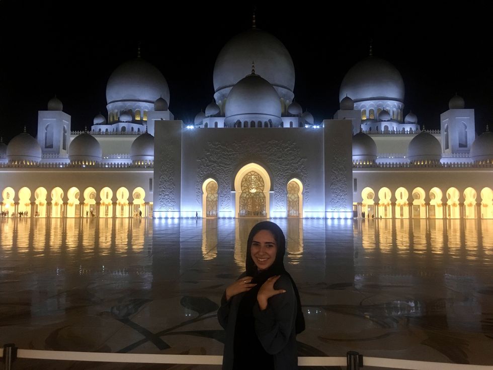 Mira Nabulsi at the mosque.