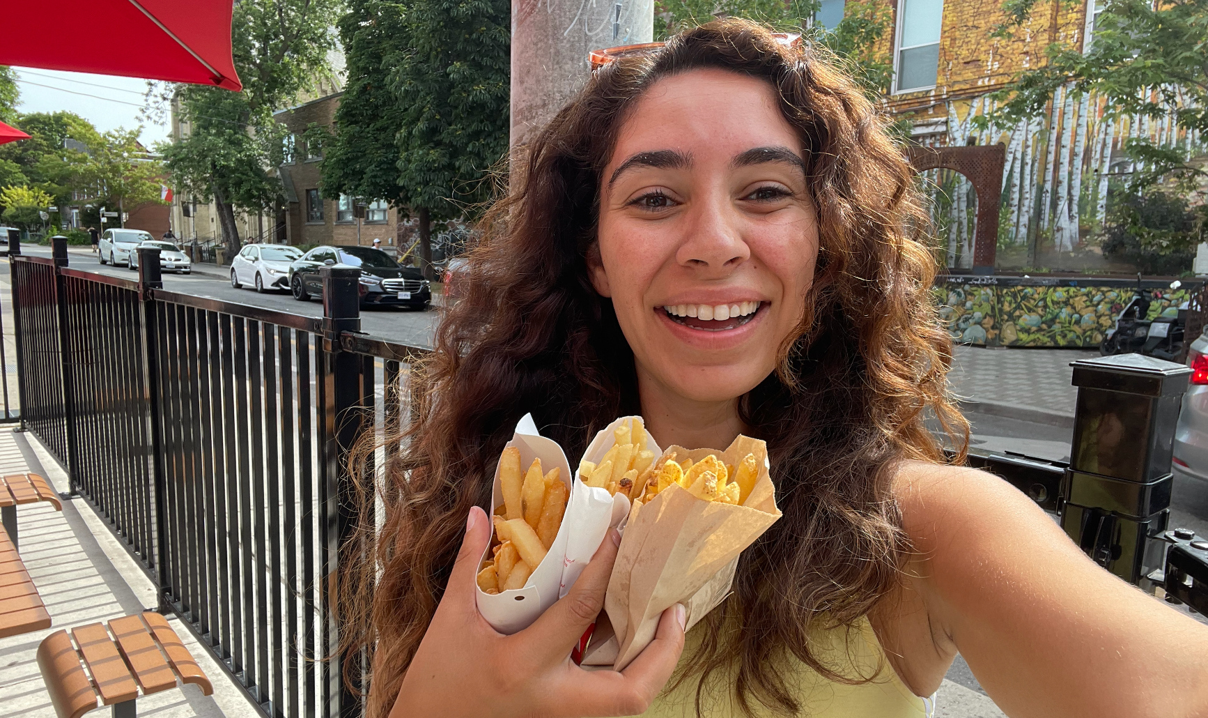 Mira Nabulsi holding her fries.