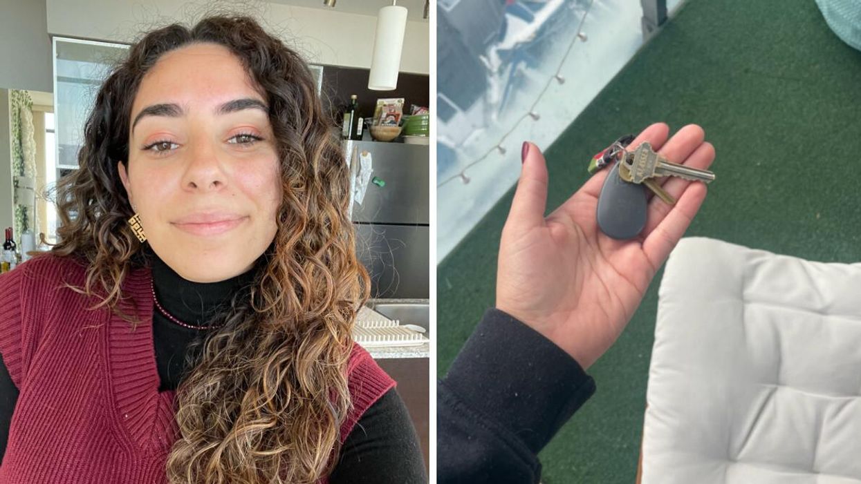 Mira Nabulsi in her condo. Right: Keys to Mira's rented apartment.