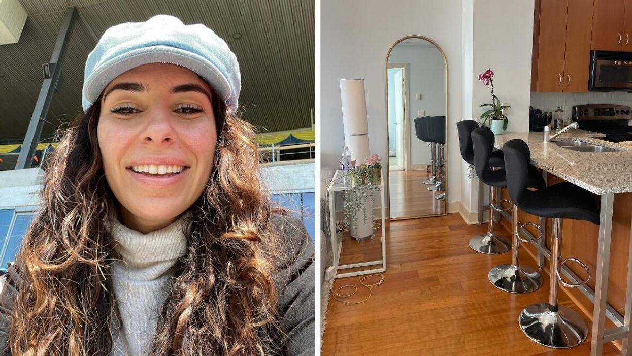 Mira Nabulsi. Right: Mira's apartment in Toronto.