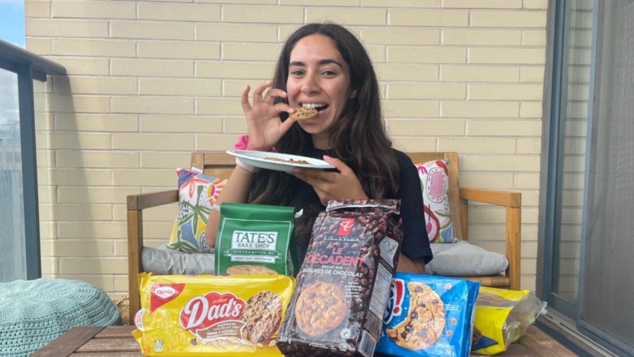 Mira Nabulsi with all the cookies she bought.