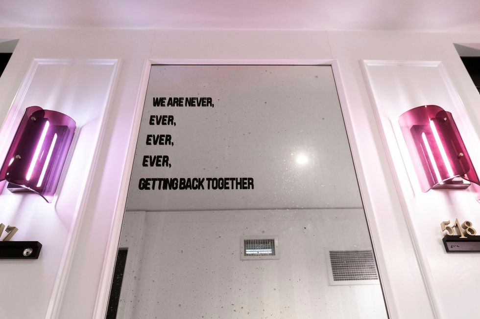 Mirror with Taylor Swift lyrics.