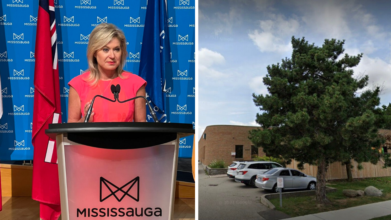 Mississauga mayor Bonnie Crombie. Right: Dar Al-Tawheed Islamic Centre.