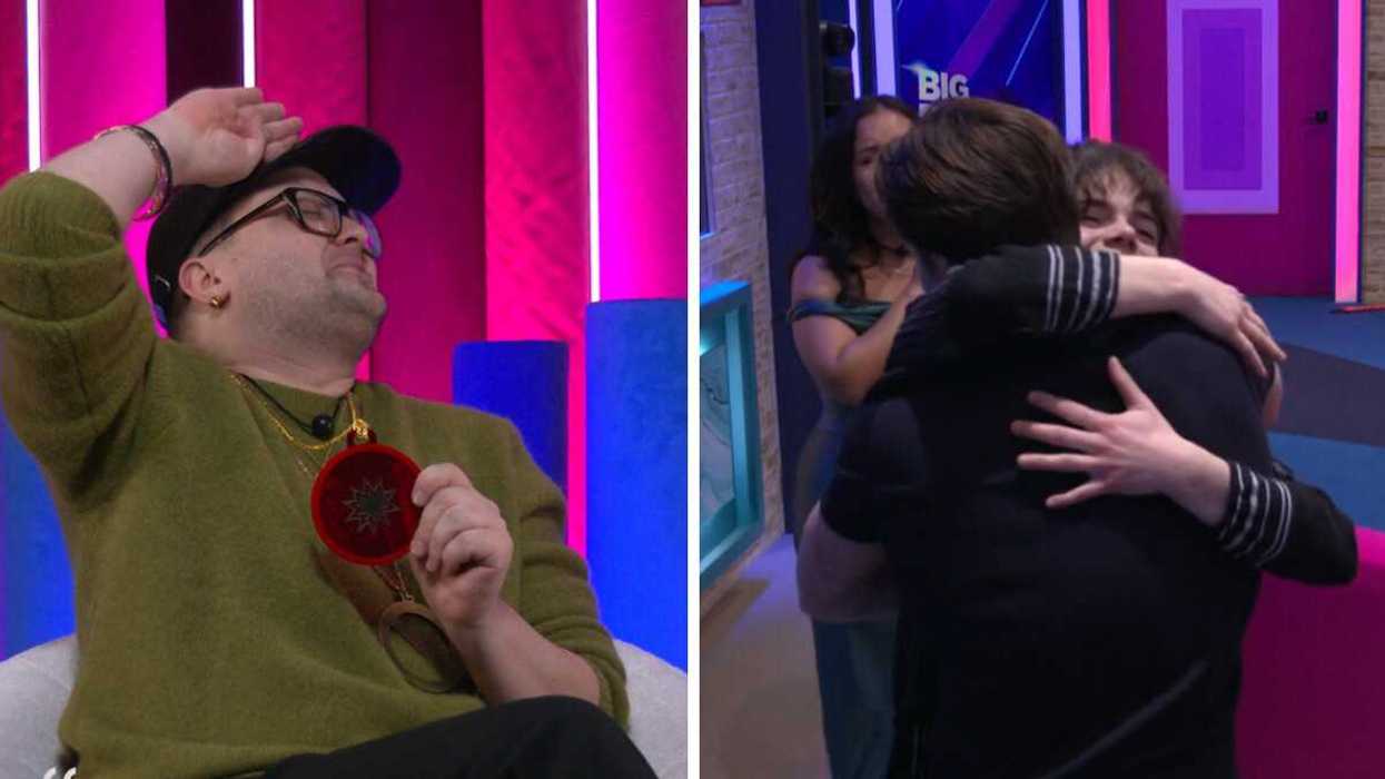 Mona de Grenoble lors son coup d'État à Big Brother Célébrités. Marie-Ève et Félix à Big Brother Célébrités.