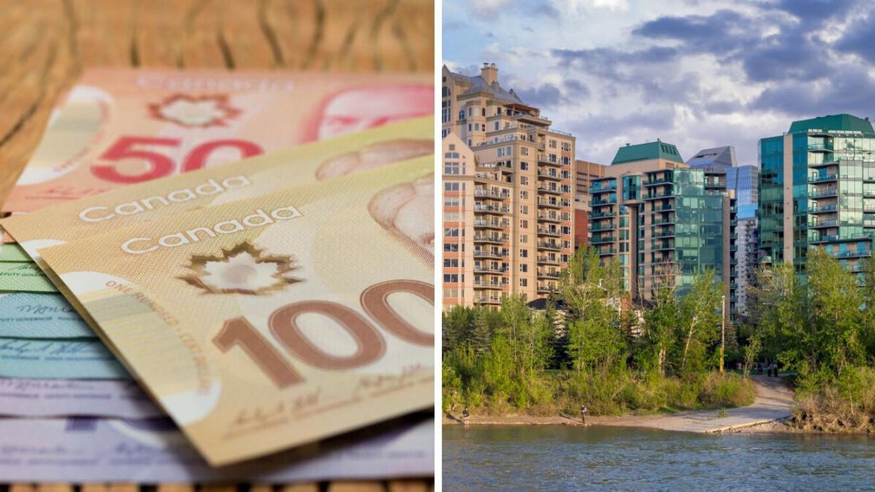 Money. Right: Calgary condos.