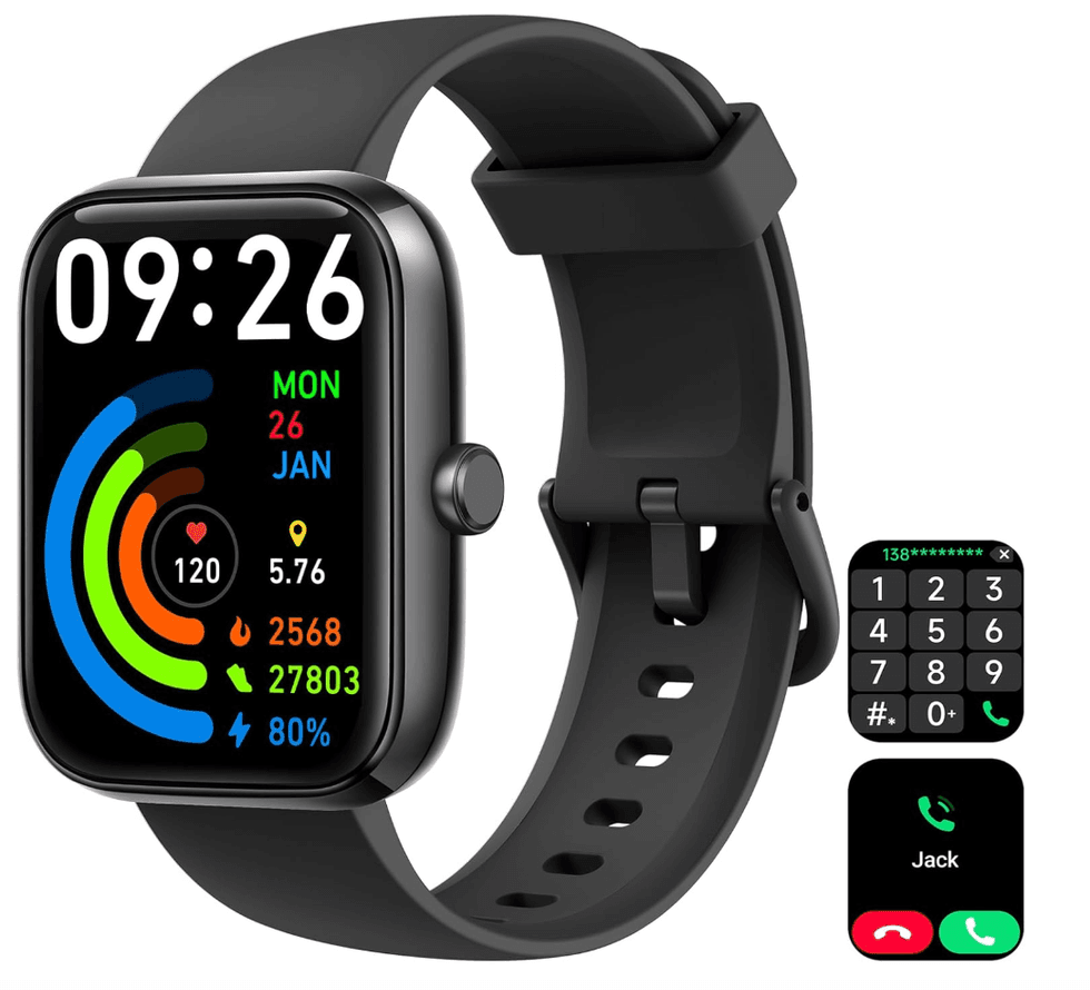 Montre intelligente VRPEFIT avec appels Bluetooth et Alexa int\u00e9gr\u00e9e