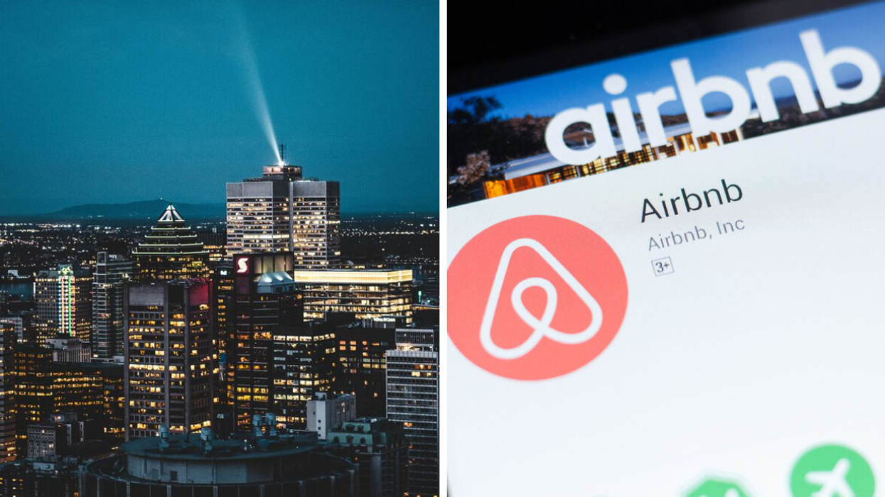 Montréal. Droite : Application Airbnb.