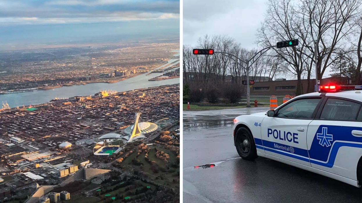 Montréal. Droite : Le SPVM lors d'une inondation.
