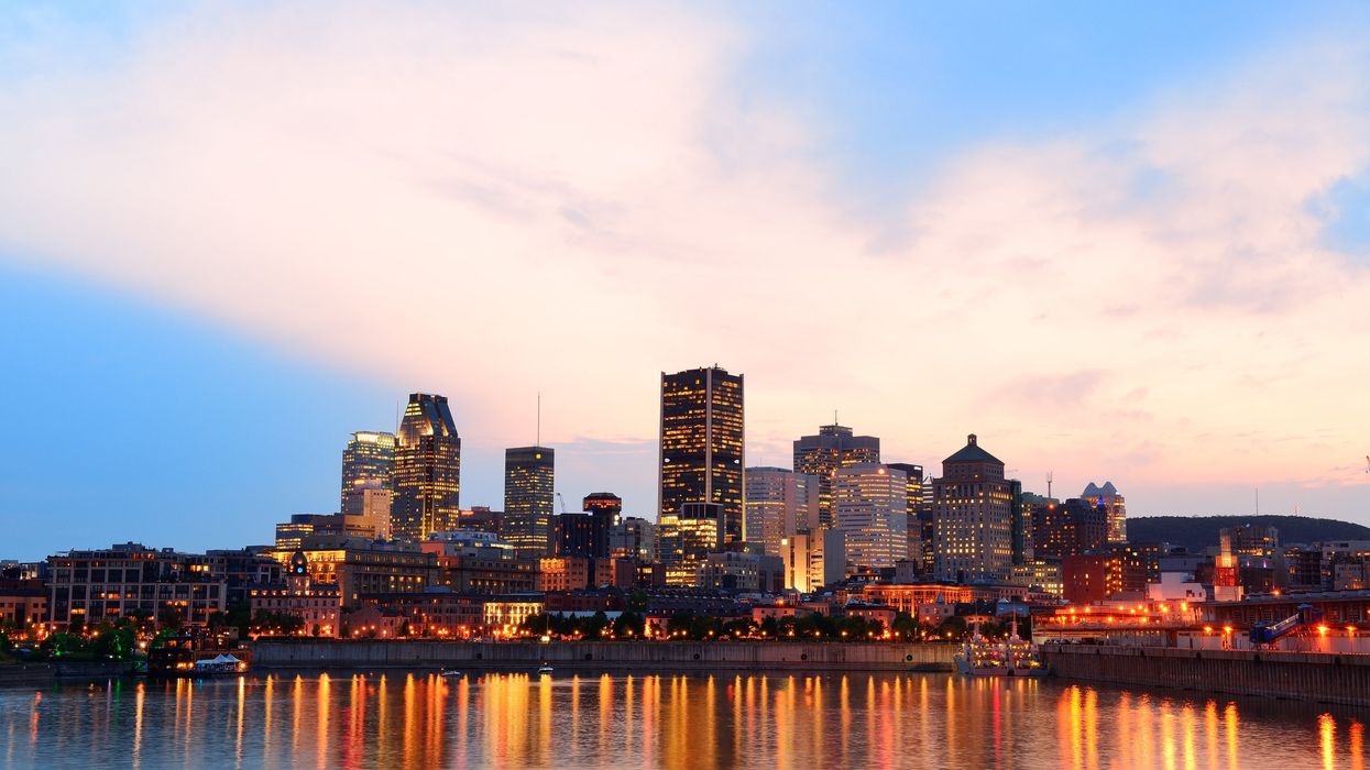Montreal skyline at sunset.