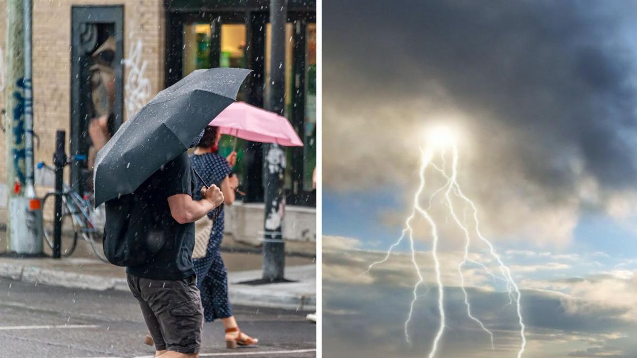 Montréal sous la pluie. Droite : Orage.