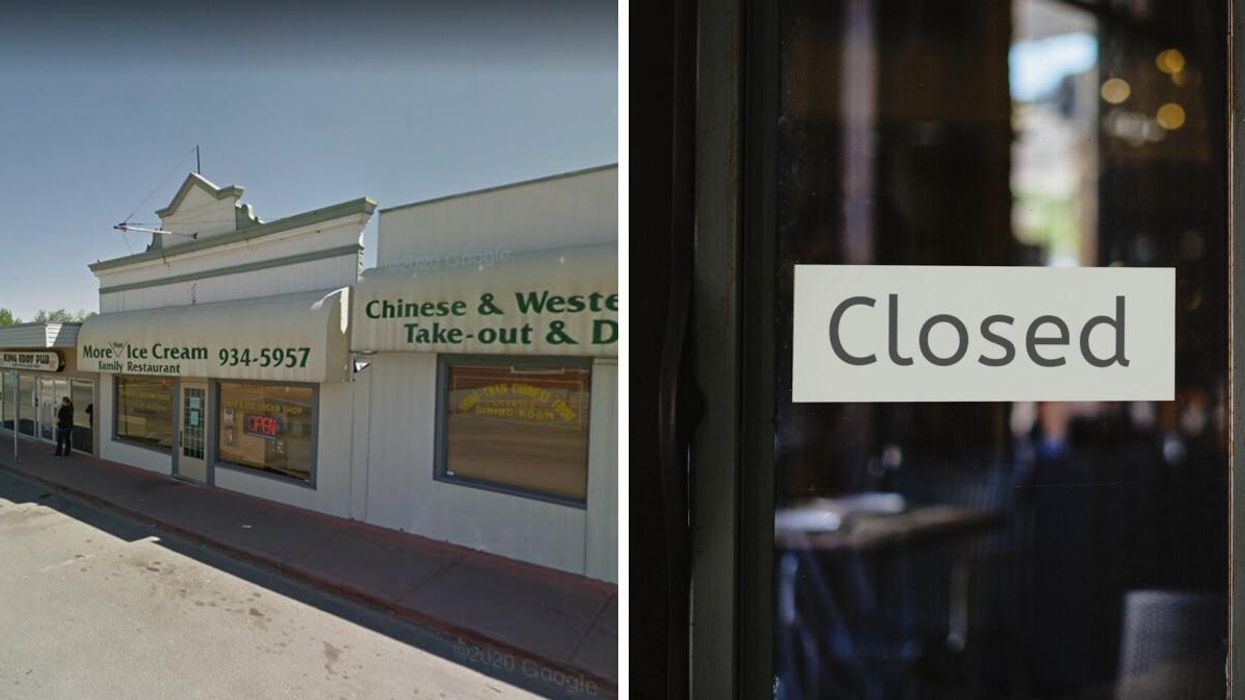 More Than Ice Cream in Strathmore. Right: A closed sign.