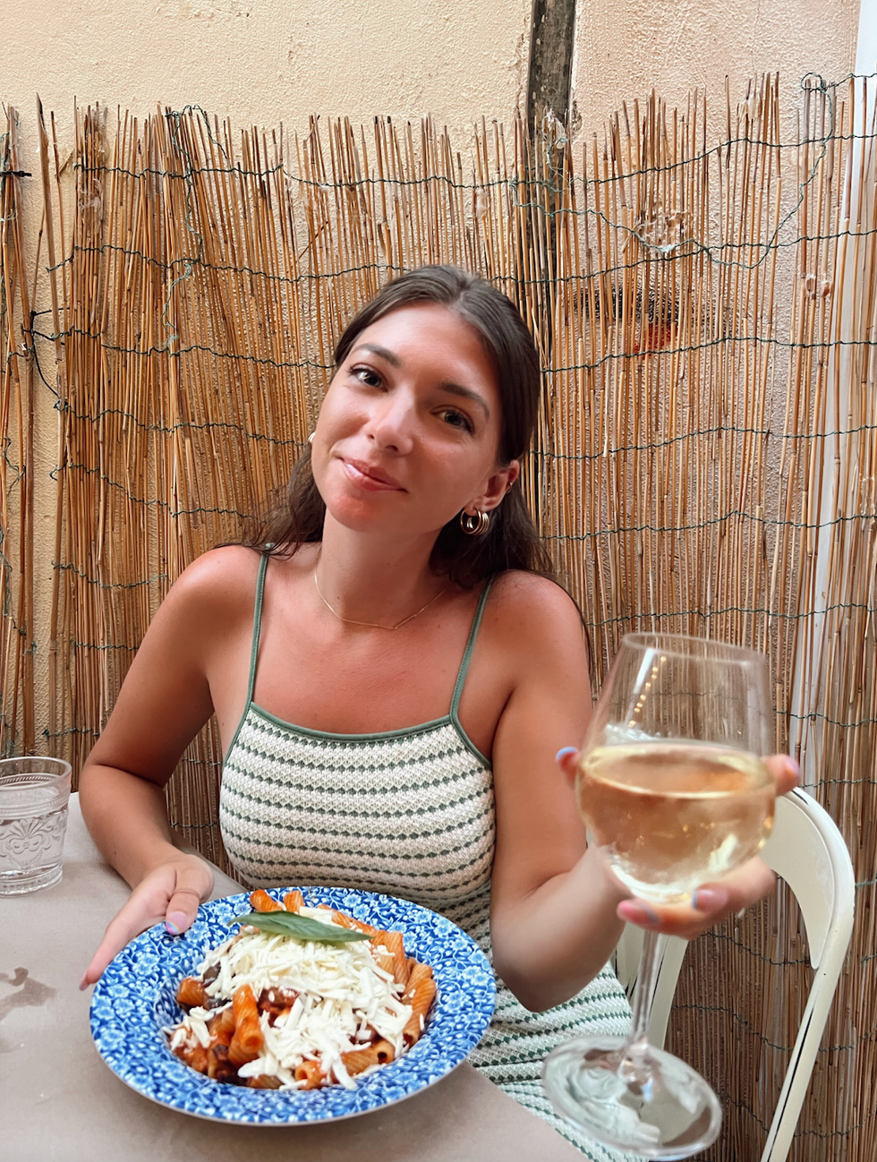 Morgan Leet at a restaurant.