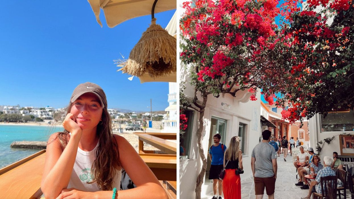 Morgan Leet in Greece. Right: Chalkio, Naxos.