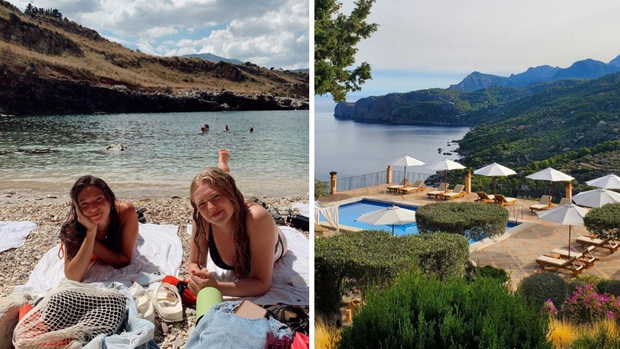 Morgan Leet in Italy. Right: Deià, Majorca, Spain.