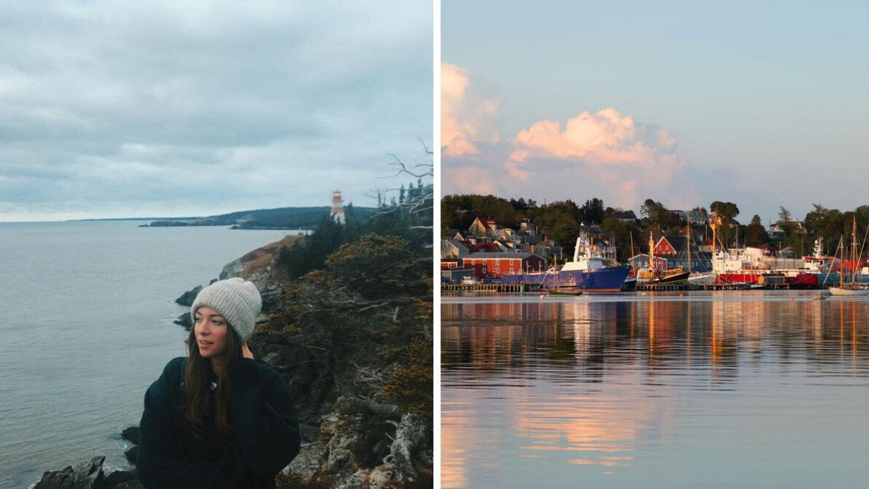 Morgan Leet in New Brunswick. Right: Lunenburg, Nova Scotia.