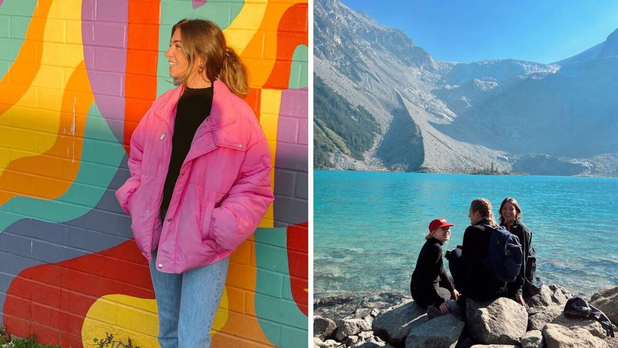 Morgan Leet. Right: People at Joffre Lake.
