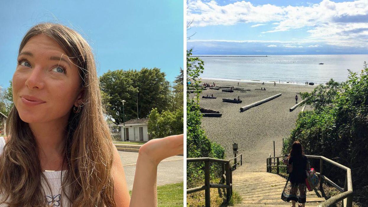 Morgan Leet. Right: Wreck Beach in Vancouver, B.C.