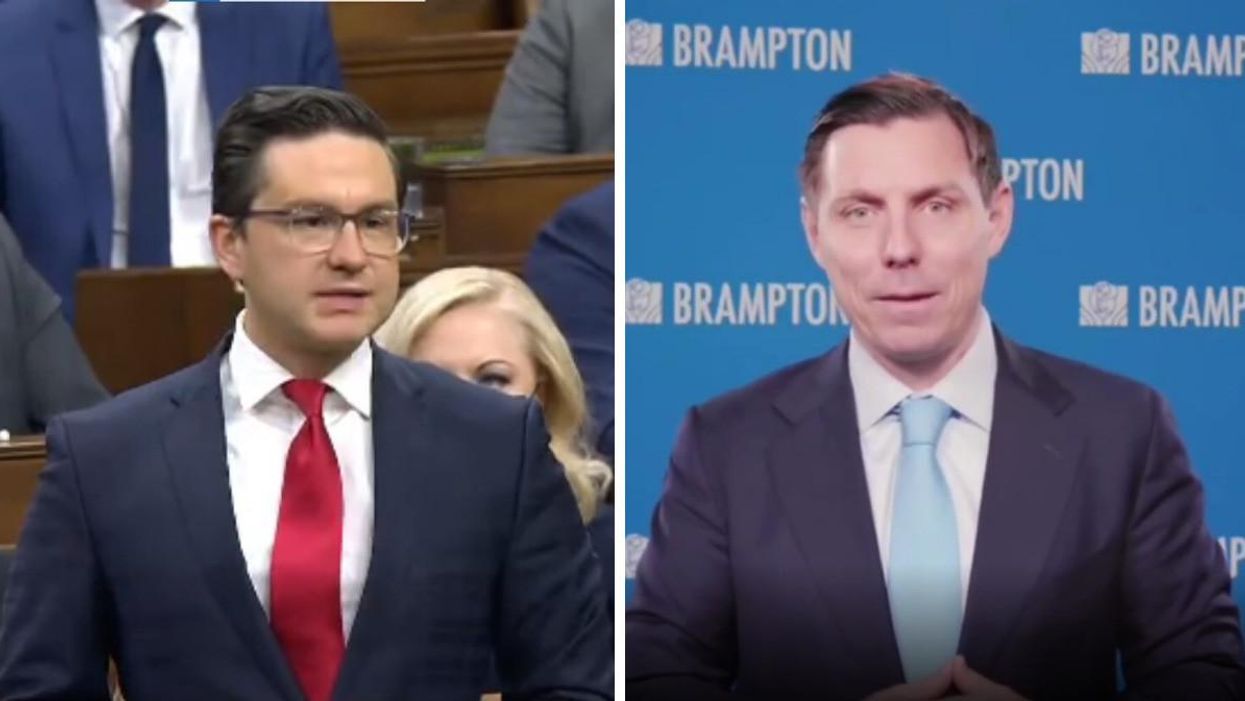MP Pierre Poilievre. Right: Brampton Mayor Patrick Brown
