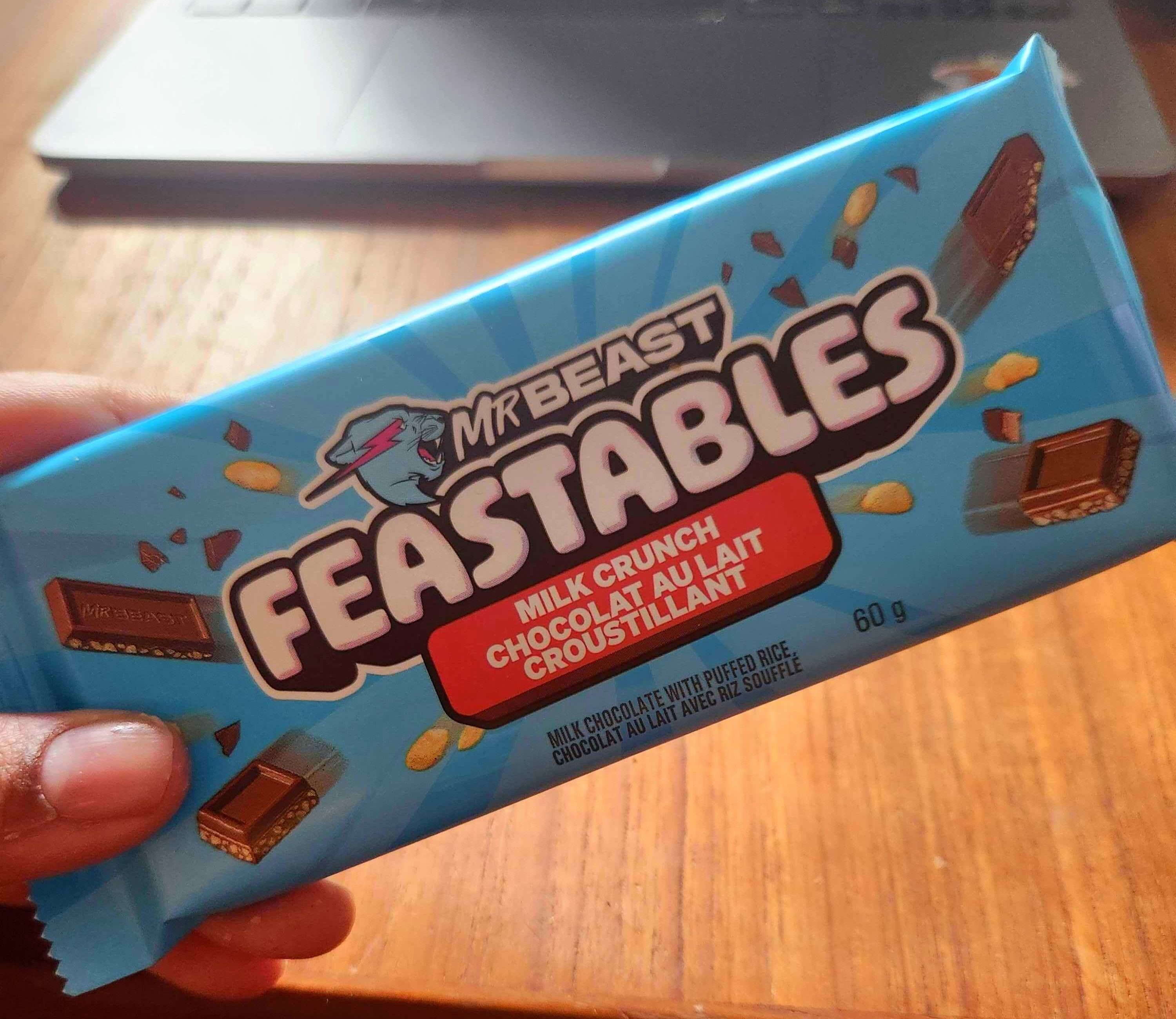 Mr. Beast Feastables Milk Crunch.